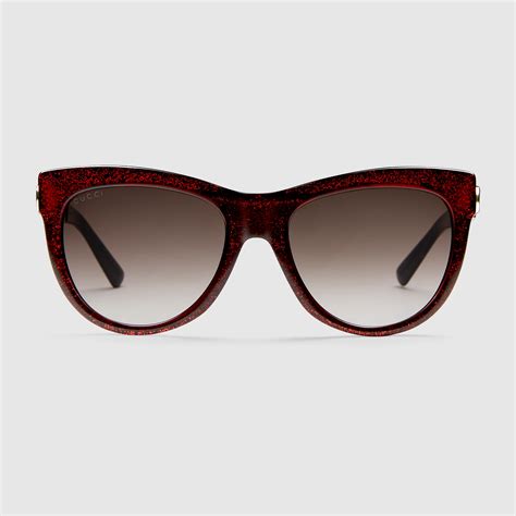 gucci cat eye glitter glasses|55mm cat eye sunglasses gucci.